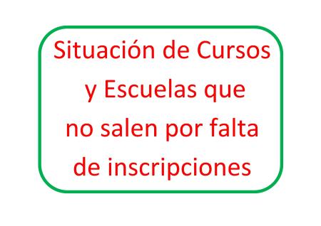 Image Informe de cursos y escuelas que no salen por falta de inscripciones