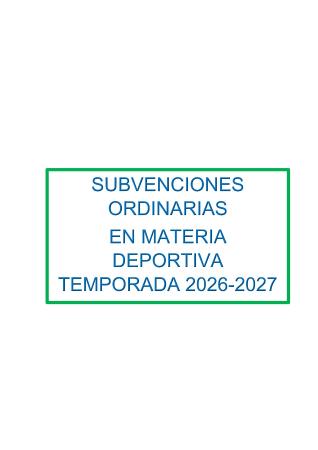 Image SUBVENCIONES ORDINARIAS EN MATERIA DEPORTIVA TEMPORADA 2026-2027