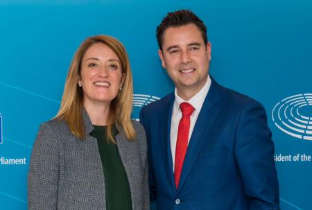 Image 29/3/23 La presidenta del Parlamento Europeo muestra su interés por la candidatura de Burgos 2031